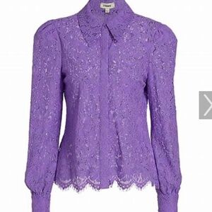 L'AGENCE Jenica Purple Lace Top M